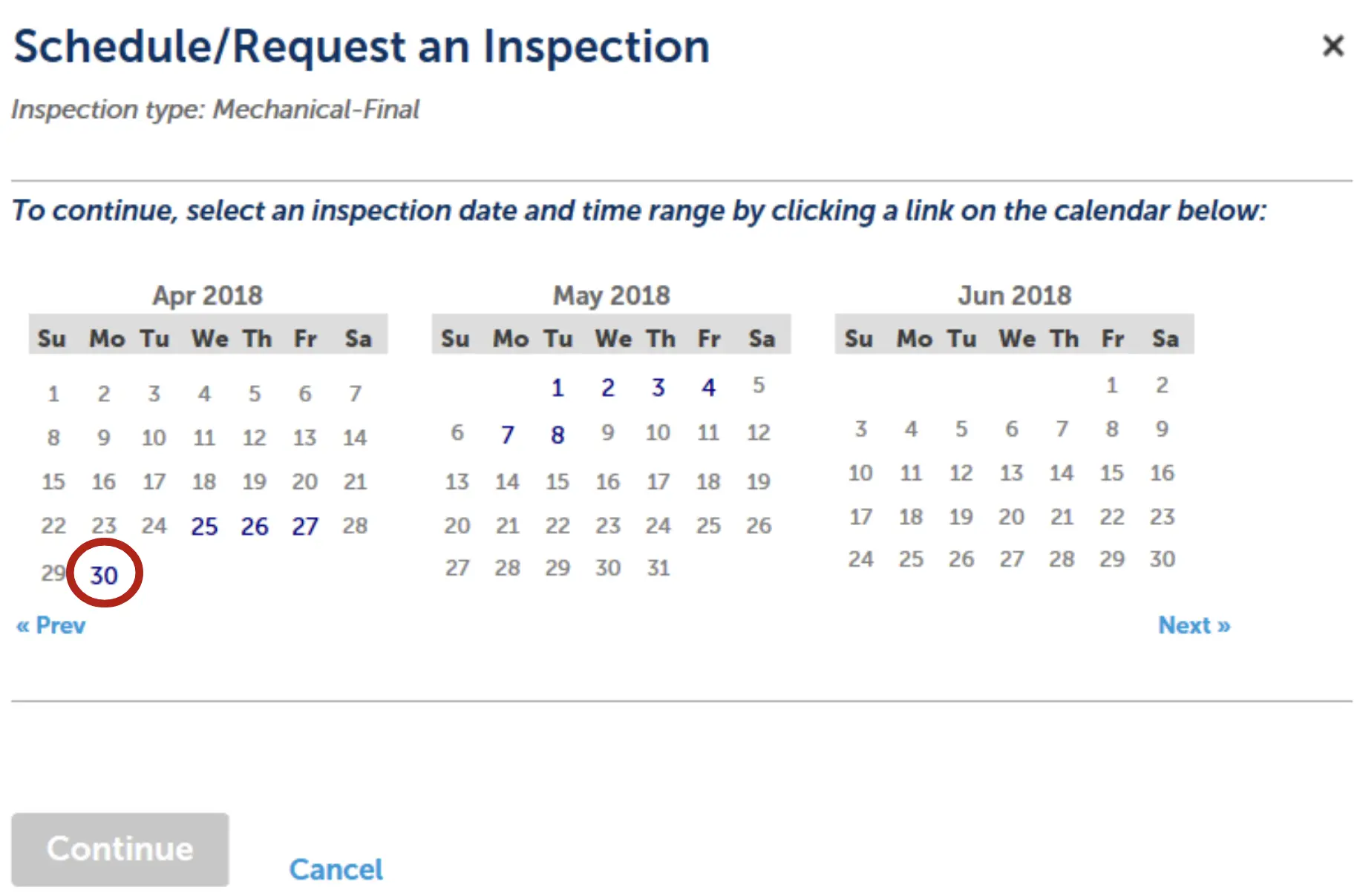 Schedule an inspection