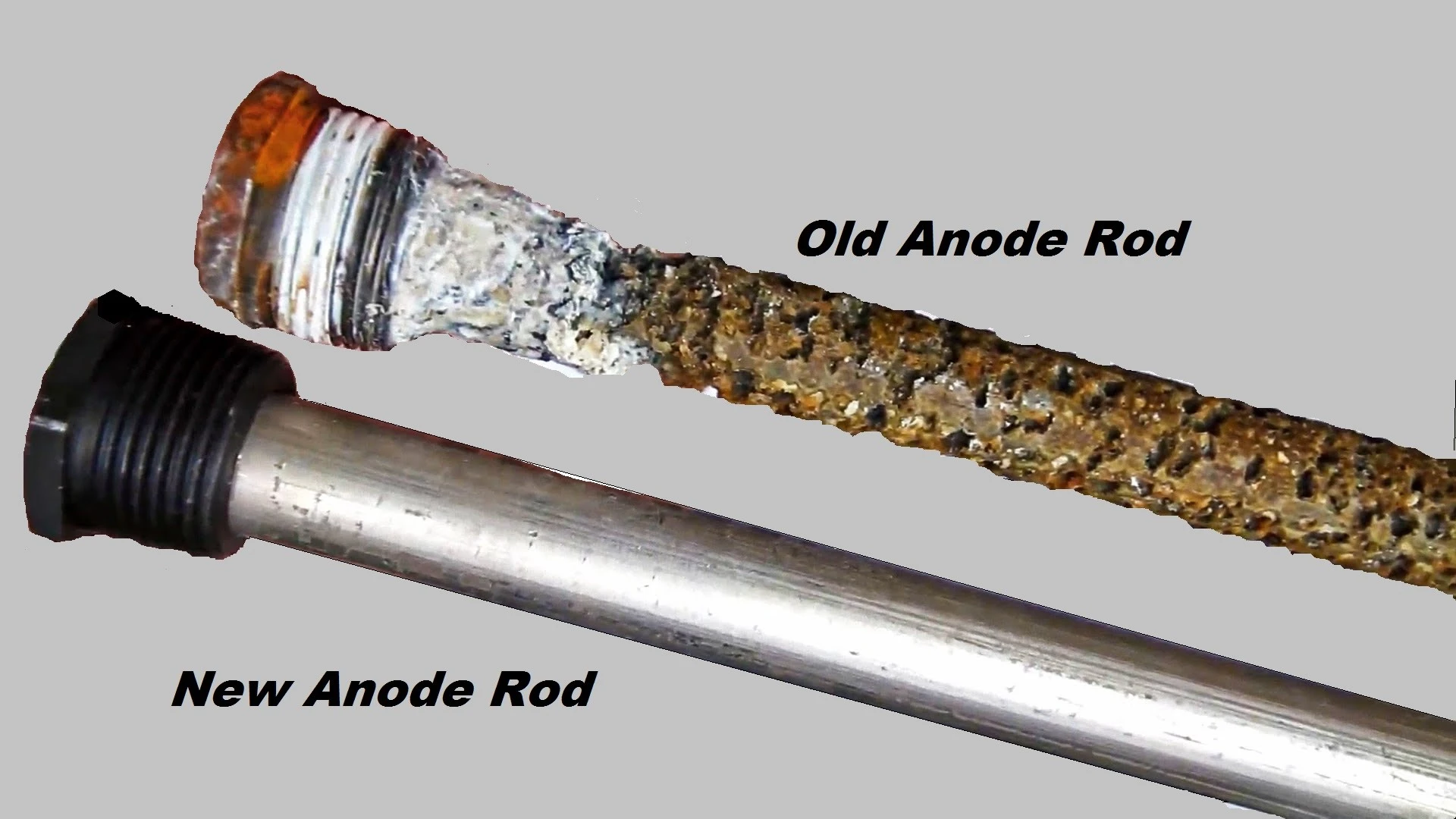Corroded water heater showing signs of failure